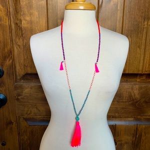 Beaded and Tassel Necklace